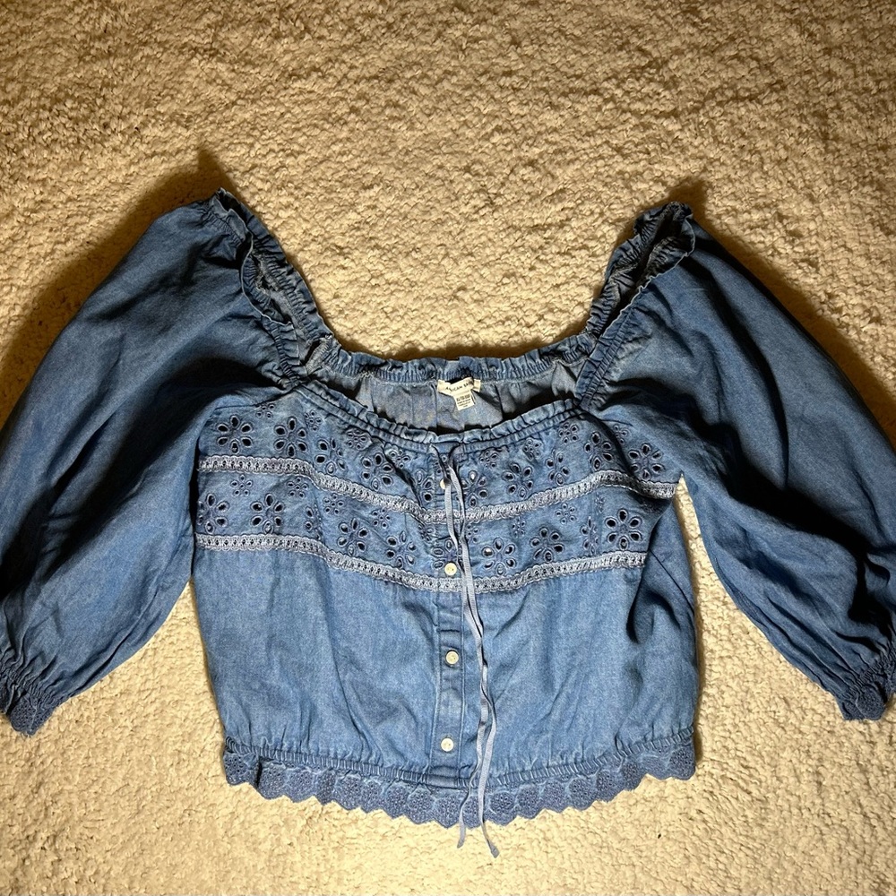 American Eagle Denim Crop Top